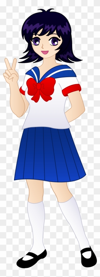 Cartoon Girl Cliparts - Anime School Girl Clipart - Png Download