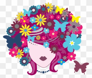 Woman Clipart Flower - Woman With Flowers Clipart - Png Download