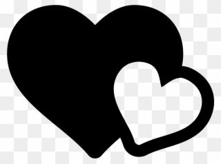 The Icon Shows Two Heart Shapes - Love Icon Png Clipart
