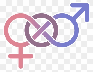 Gender Equality Is About Celebrating Both The Sexes - Simbolo De La Bisexualidad Clipart