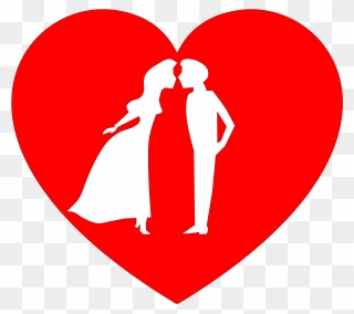 Free Couple In Heart - Couple In Heart Clipart