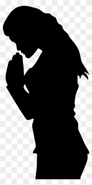 Clip Black And White Stock Praying Silhouette - Woman Praying Clip Art - Png Download