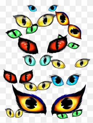 Clipart Library Spooky Free Download Best - Halloween Cat Eyes Clipart - Png Download