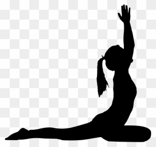 Female Yoga Pose Silhouette - Yoga Silhouette Png Clipart