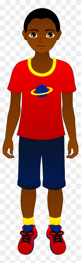 Black Hair Boy Clipart Clipar - Cartoon African American Boy - Png Download
