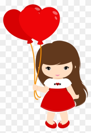 Girl Clipart, Girls Clips, Cute Images, Baby Design, - Girl With Balloon Clipart - Png Download