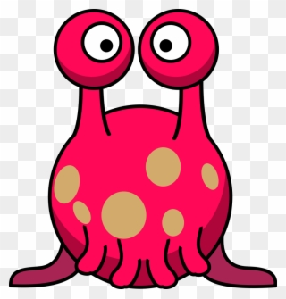 Pink Eyes Clipart Red Monster - Red Alien Clipart - Png Download