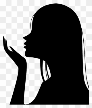 Silhouette Woman Girl Female Person - Silhouette Of A Girl Blowing Clipart