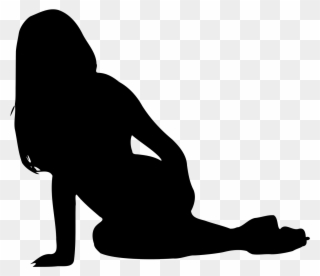 Big Image - Silhouette Of Woman Kneeling Clipart