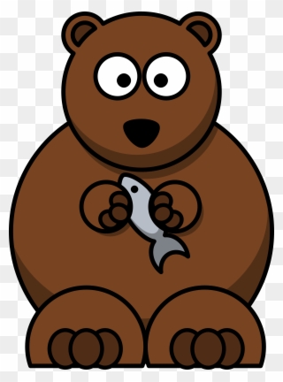 Images For Brown Bear Cartoon Images - Cartoon Bear With Fish Clipart