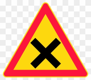 Open - Dangerous Left Bend Sign Clipart