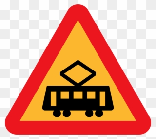 Tram Roadsign - Train Road Sign Clipart
