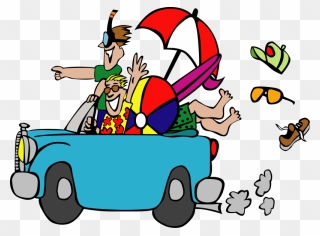 Road Clipart Road Trip - Going To The Beach Cartoon - Png Download
