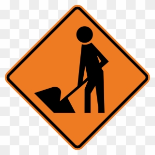 Caution Clipart Road Work Sign - Nz Road Work Signs - Png Download