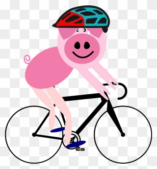Road Bicycle Cycling Art Bike Mountain Bike - Cycling Pig Clipart