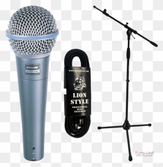 Graphic Black And White Download Shure Beta A Set - Music Junkie Shure Beta 58a Dynamic Microphone Clipart