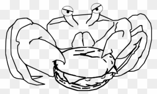 Medium Image - Crab Eating Hamburger Clipart