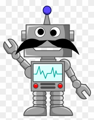 Free Mustache-bot - Clip Art Robot - Png Download
