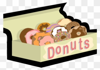 Doughnut Clipart Box Donut - Cartoon Donuts In Box - Png Download