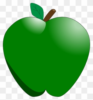 Green Apple Clipart - Cartoon Apple Transparent Background - Png Download