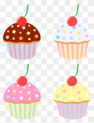 Vanilla Cupcake Clipart Sprinkle Clipart - Cartoon Cakes And Sweets - Png Download