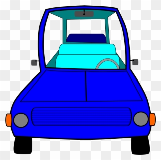Clipart - Cartoon Car - Cartoon Blue Car Front - Png Download