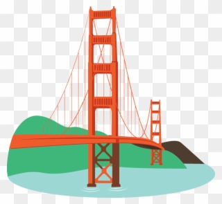 Image Of Bridges Clipart 0 Golden Gate Bridge Clipart - San Francisco Bridge Clipart - Png Download