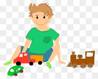 Boy Trolley - Boy Playing Cartoon Png Clipart