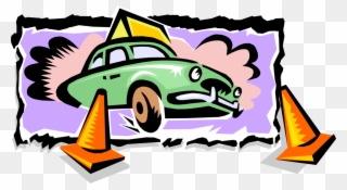Driver Vector Cartoon - Car Clipart