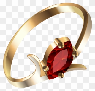 Gold Ring With Ruby Png Clipart - Ruby Png Image Transparent