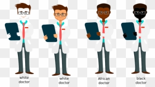 Clip Library Library White Caucasian African Doctors - Black Male Doctor Clipart - Png Download