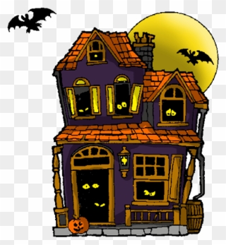 Free To Use & Public Domain Haunted House Clip Art - Halloween Haunted House Cartoon - Png Download