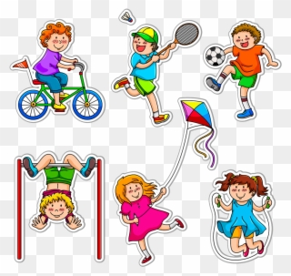 Physical Exercise Child Physical Fitness Stretching - Different Activities During Daytime Clipart