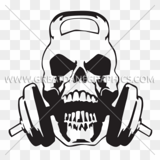 Kettle Bell Chew Production Ready Artwork For - Skull And Weights Clipart
