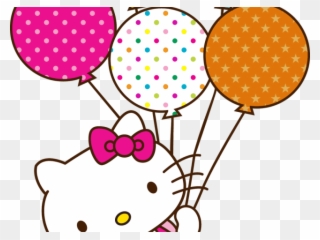 Ballons Clipart Hello Kitty - Hello Kitty With Balloon Png Transparent Png