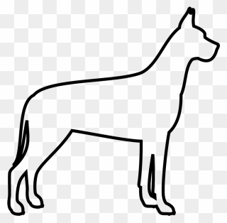 Great Dane Rubber Stamp - Great Dane Outline Clipart