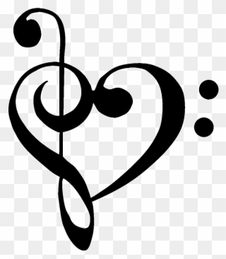 Clip Library Stock Wallpaper Cleftheart The Circle - Bass Clef Treble Clef Heart - Png Download