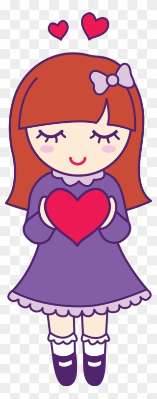 Girl Clipart Valentine Hearts For - Frases Largas Para Tu Hermana - Png Download