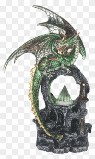 Green Dragon With Crystal Statue - Crystal Clipart