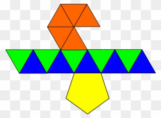 Pentagonal Pyramid Net - Gyroelongated Pentagonal Pyramid Clipart