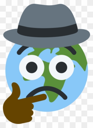 Planet Earth Emoji With Large Frown With Eyes Wide Clipart