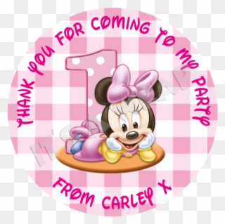 Baby Minnie Sweet Cone Stickers - Cartoon Baby First Birthday Clipart