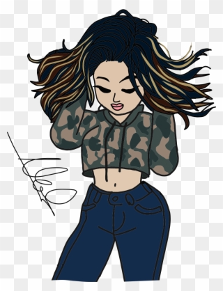 Hot Sticker - Drawings Of Girls In Crop Tops Clipart