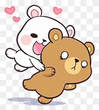 Lovely Bear Love Heart Soft Inlove Stalker Friendship - Milk And Mocha Bears Clipart