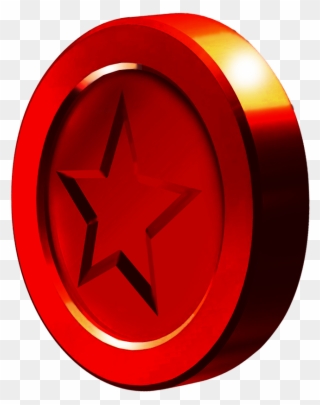 Mario Bros Clipart One Star - Super Mario 64 Red Coin - Png Download