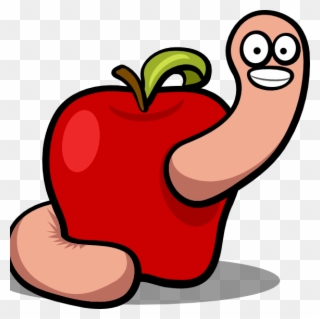 The Rotten Apple - Apple Worm Cartoon Clipart