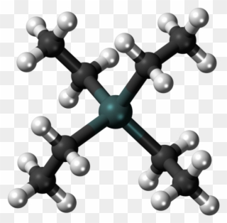 Ball And Stick Model Of The Tetraethyllead Molecule - Gasoline Models Of Molecules Ball And Stick Clipart