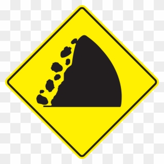 Fallen Rock Landslide Dim - Falling Rocks Sign Clipart