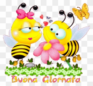 Buongiorno A Tutti E Buon Inizio Di Settimana - 2 Cartoon Bees Clipart