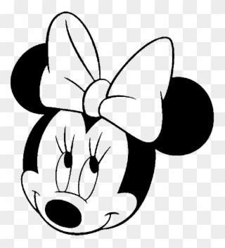 Minnie Mouse Clip Art Black And White Free Clipart - Small Minnie Mouse Coloring Pages - Png Download
